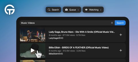 Demonstration of how Search can be used to search for YouTube videos on GroupTube